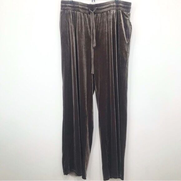 Suzanne Betro Two Piece Brown Velour Matching Lounge Pants and Top NEW - Picture 9 of 16